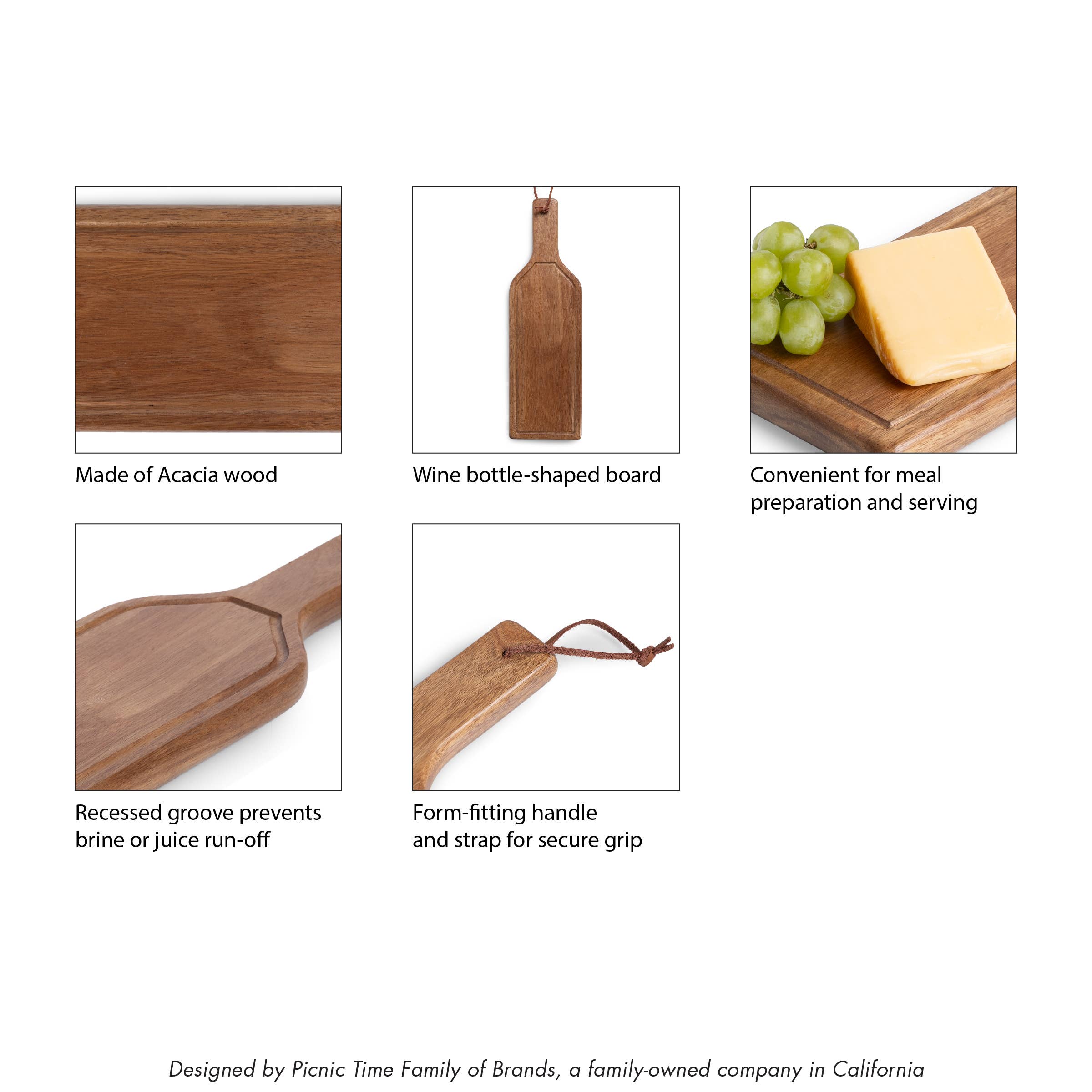 Picnic Time Family of Brands - Wholesale Cutting Board - Botella Cheese Cutting Board & Serving Tray13