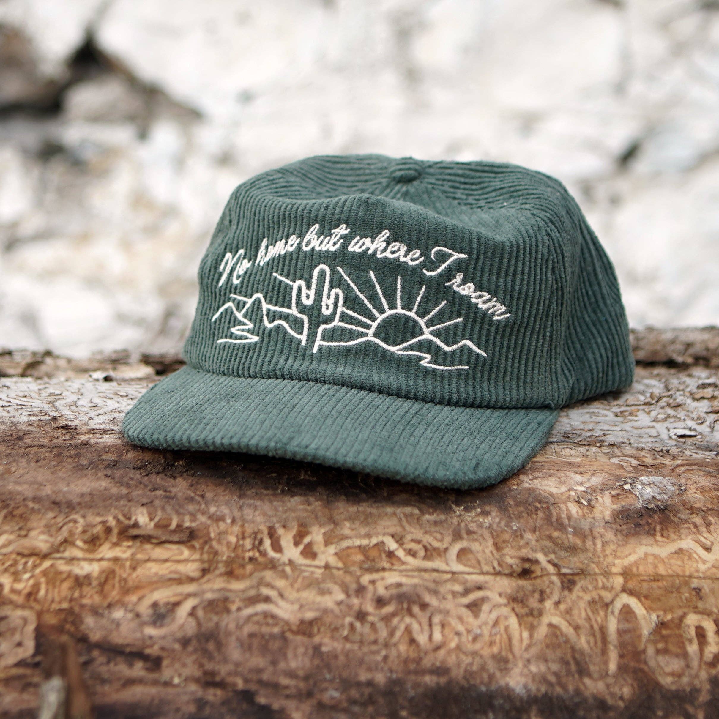 Stuntin Goods - Wholesale Flat Brim Cap - Unisex - No Home But Where I Roam Corduroy Hat9