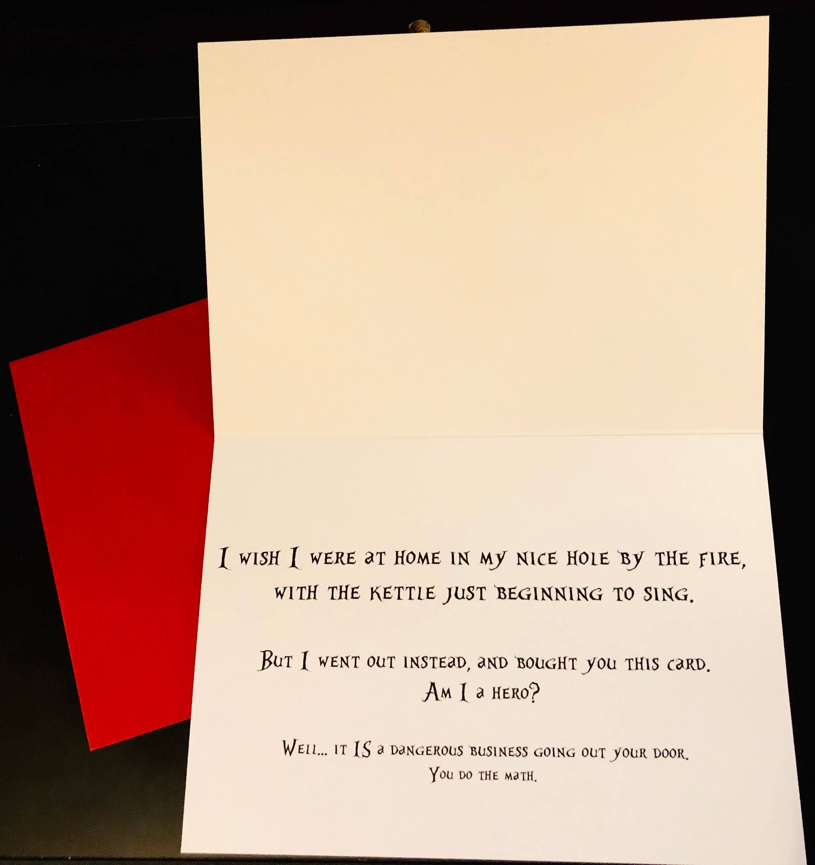 Dread Illustrations - Wholesale Sympathy Card - Hobbit Bilbo Tolkien Funny Sympathy Greeting Card4