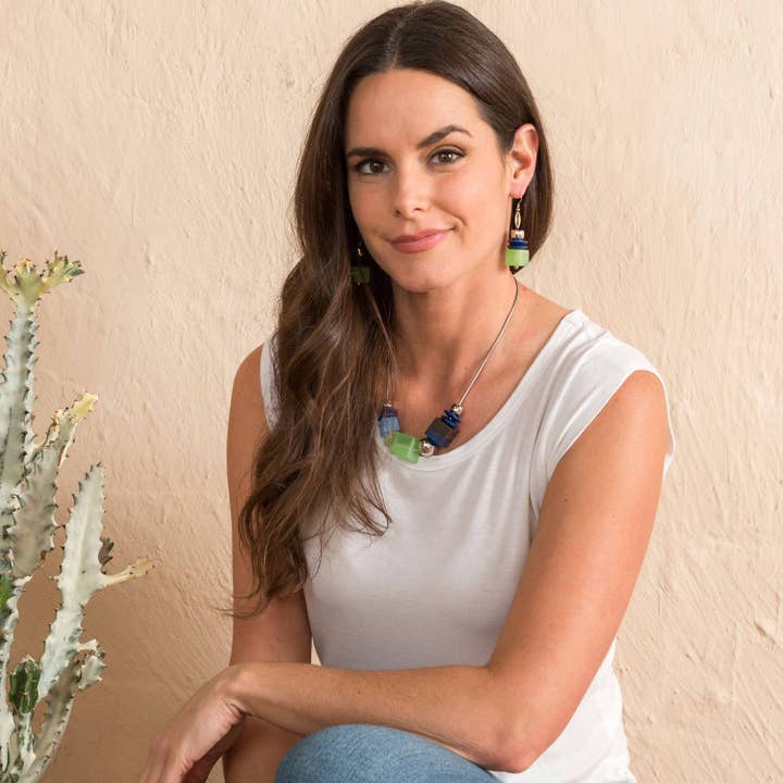 Elsie & Zoey - Wholesale Jewelry Set - Sale - Chunky Glass Beads Necklace and Earring Set