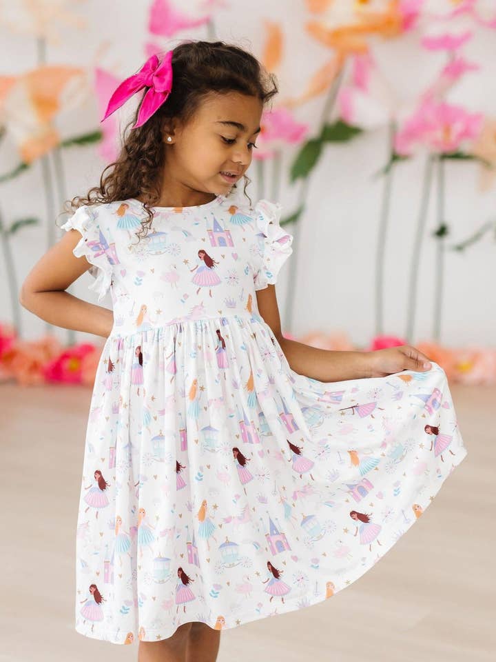Fairy Princess Flutter Sleeve Twirl Dress for wholesale by Mila & Rose