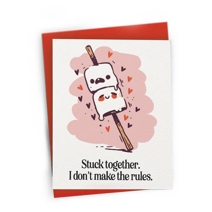 Stuck Together - A2 Cute Love/Valentine's Day Greeting for wholesale by Petty Paper Studio