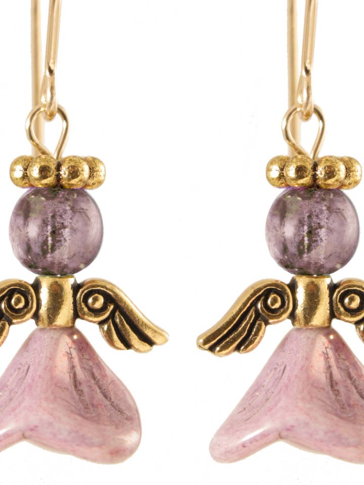 Angels of Purple Elation Earrings - 14 Kt Goldfilled for wholesale by Ardent Designs