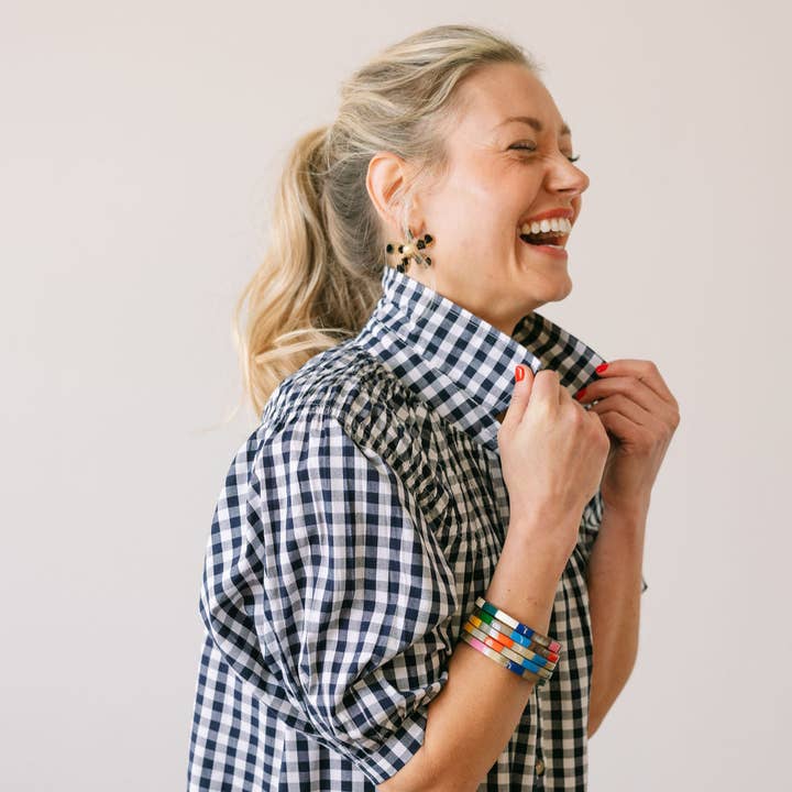 Sunshine Tienda – wholesale Dress – Women's – Navy Gingham Oasis Dress1