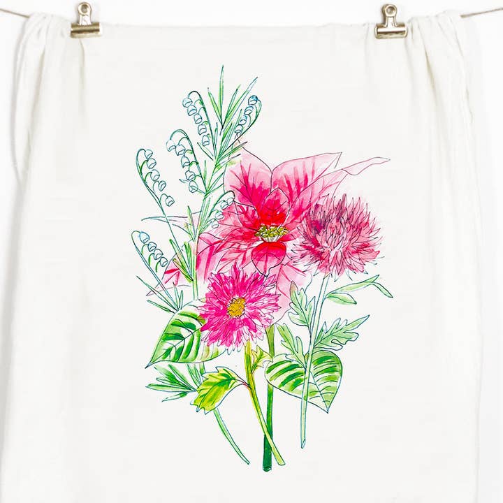 Flowers No.1 Tea Towel for wholesale by Honey Brush Design®