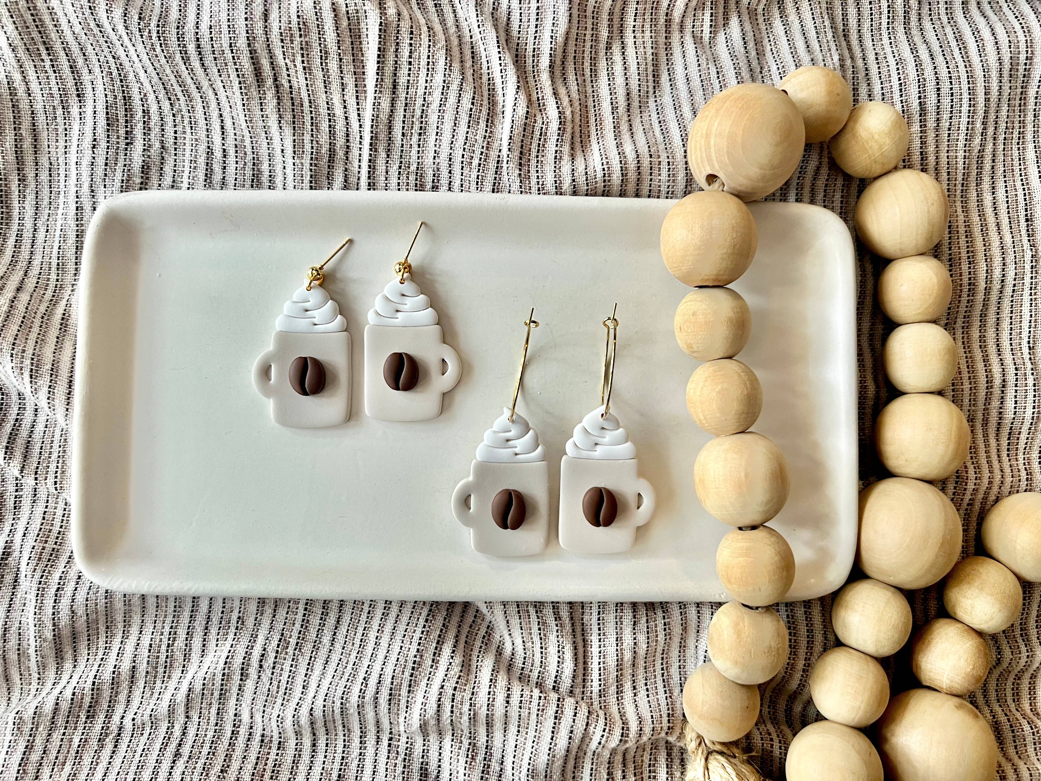 SeizeTheClayJewelry - Wholesale Dangle Earrings - Coffee Mug Earrings, Coffee Bean Earrings, Coffee Earrings3
