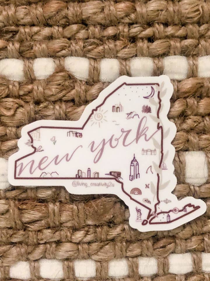 Adhesivo del estado de Nueva York || Resistente al agua || Vinilo para venta al por mayor de Creatively 4 Christ