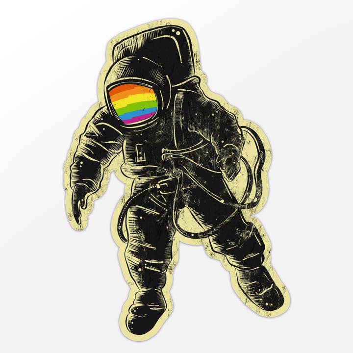 BoyPilot Goods - Wholesale Sticker - Queer Astronaut Sticker - Vintage Rainbow Astronaut Cosmonau