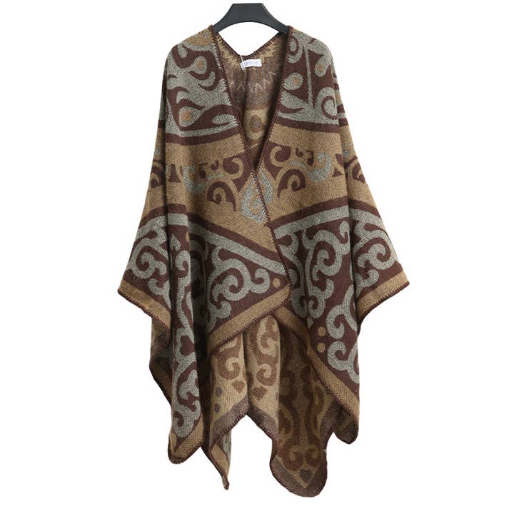 Winter Poncho brown for wholesale by Emilie collection