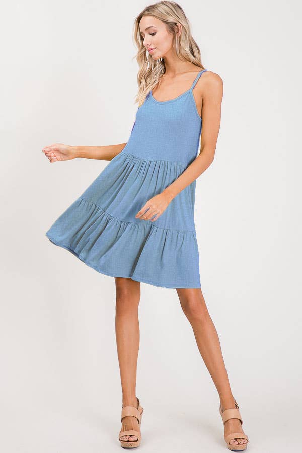 7th Ray – Engroshandel Kjole - Dame – Lagdelt Justerbar Snøret Ryg Blondeopbundet Flydende Mini Kjole D246916