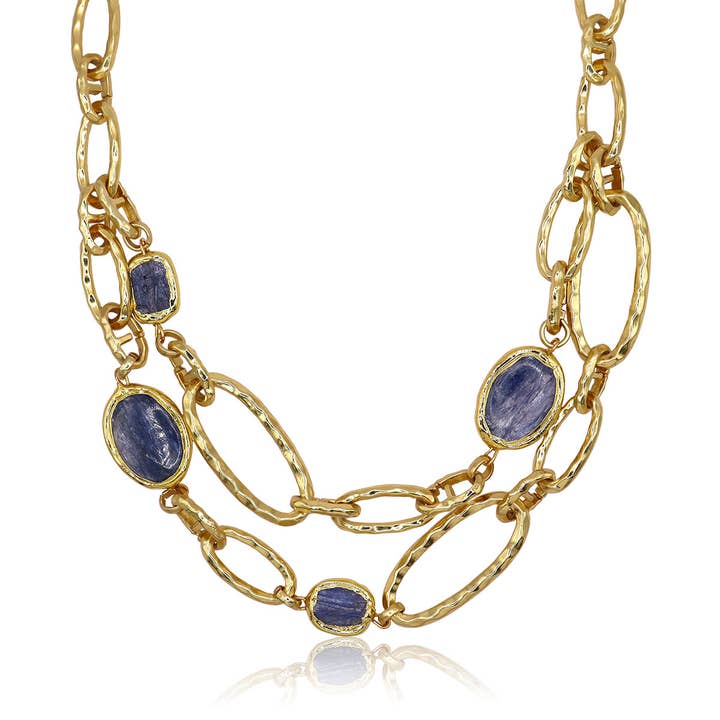 Collier en cyanite multicouche pour la vente par KARINE SULTAN