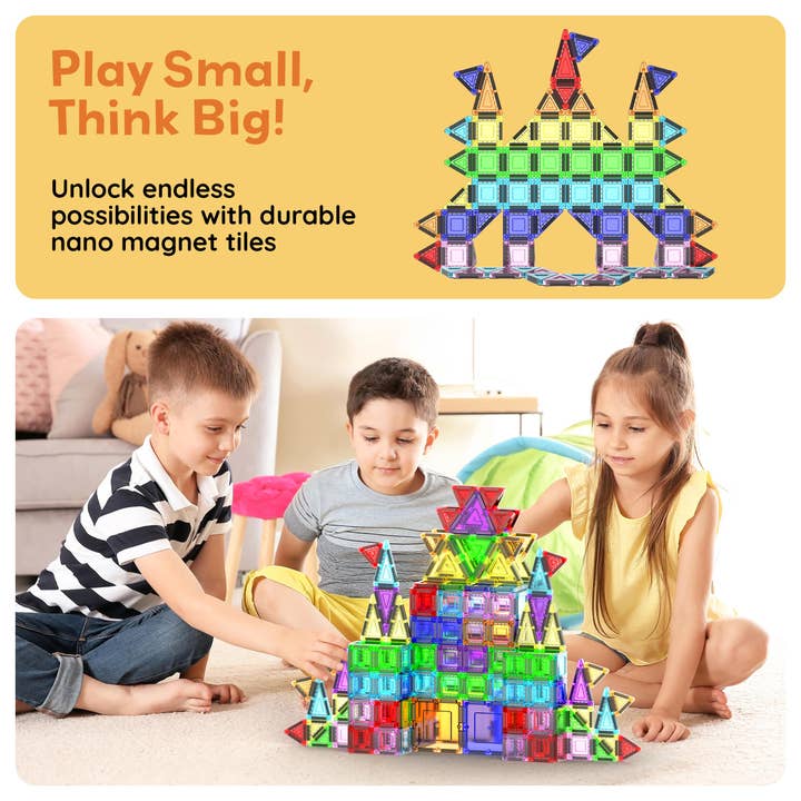 PicassoTiles - Wholesale Building Set - Kids - 100pc Nano Magnetic Building Tiles Construction Travel Set6