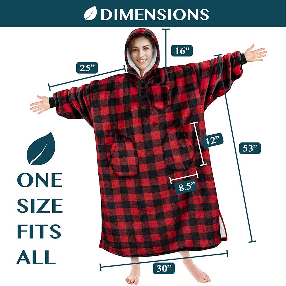 Pavilia - Wholesale Hoodie - Women's - Chest Pocket Sherpa Hoodie Blanket - Patch Pocket (Regular / Long)99