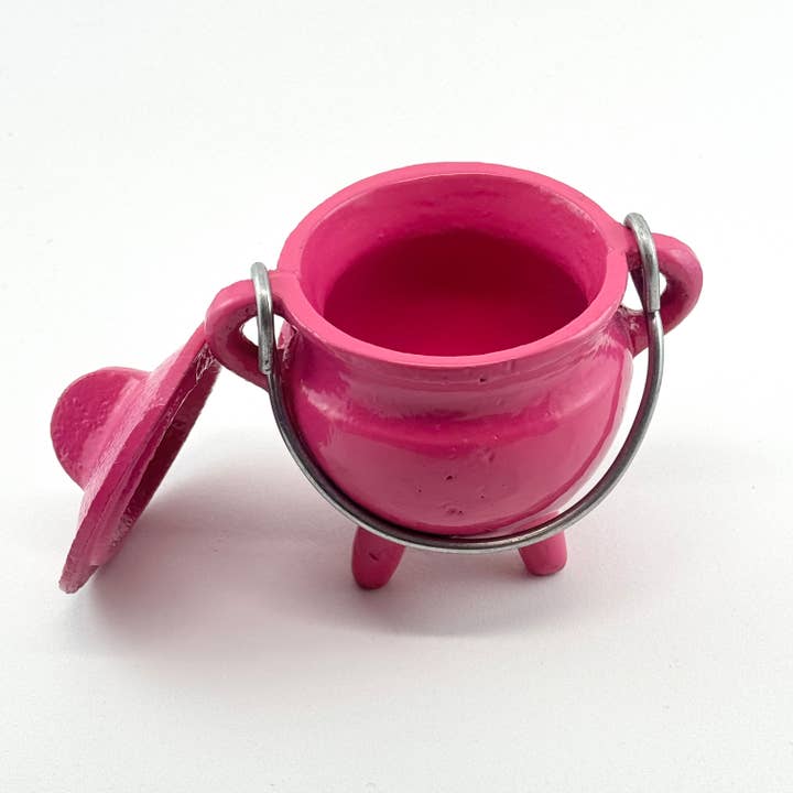 Liv Rocks - Wholesale Meditation Supplies - Cauldron w/ Lid | Cast Iron Smudge Pot | Potion Cauldron