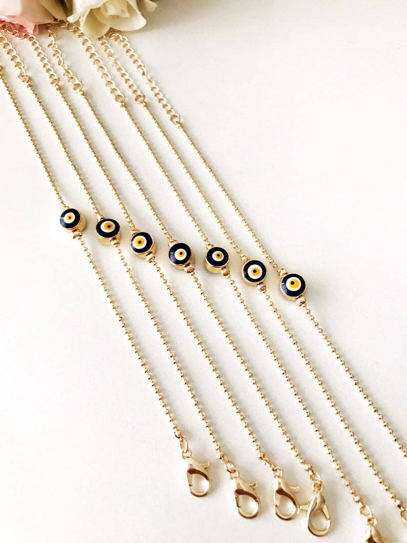 Evileyefavor - Wholesale Charm/Dangle Bracelet - Evil Eye Bead Bracelet, Minimalist Bracelet, Gold Chain Bracelet7