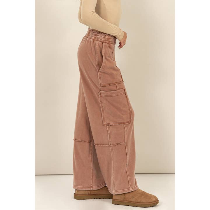 HYFVE - Wholesale Pants - Women's - DZ24E153-OVERSIZED UTILITY SWEATPANTS