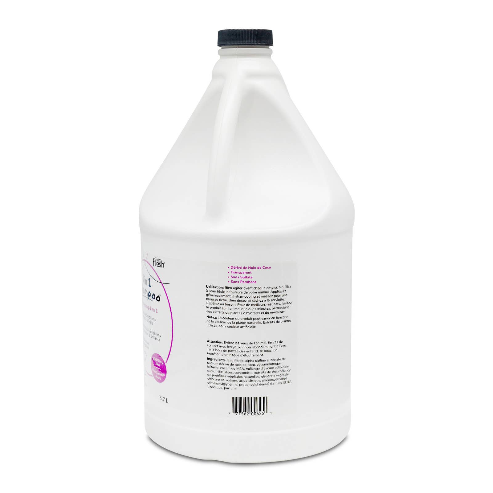 Enviro Fresh - Wholesale Pet Shampoo - Dog - Dog Shampoo 4 in 1, Wild Berry Aloe Scent 3.7L2