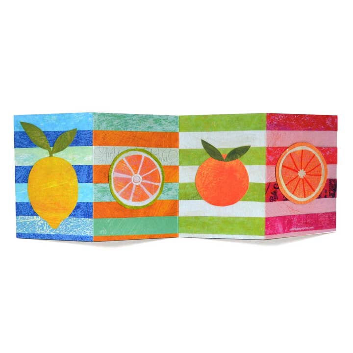 Tarjeta plegable con diseño de cítricos para venta al por mayor de Mortlake Papers