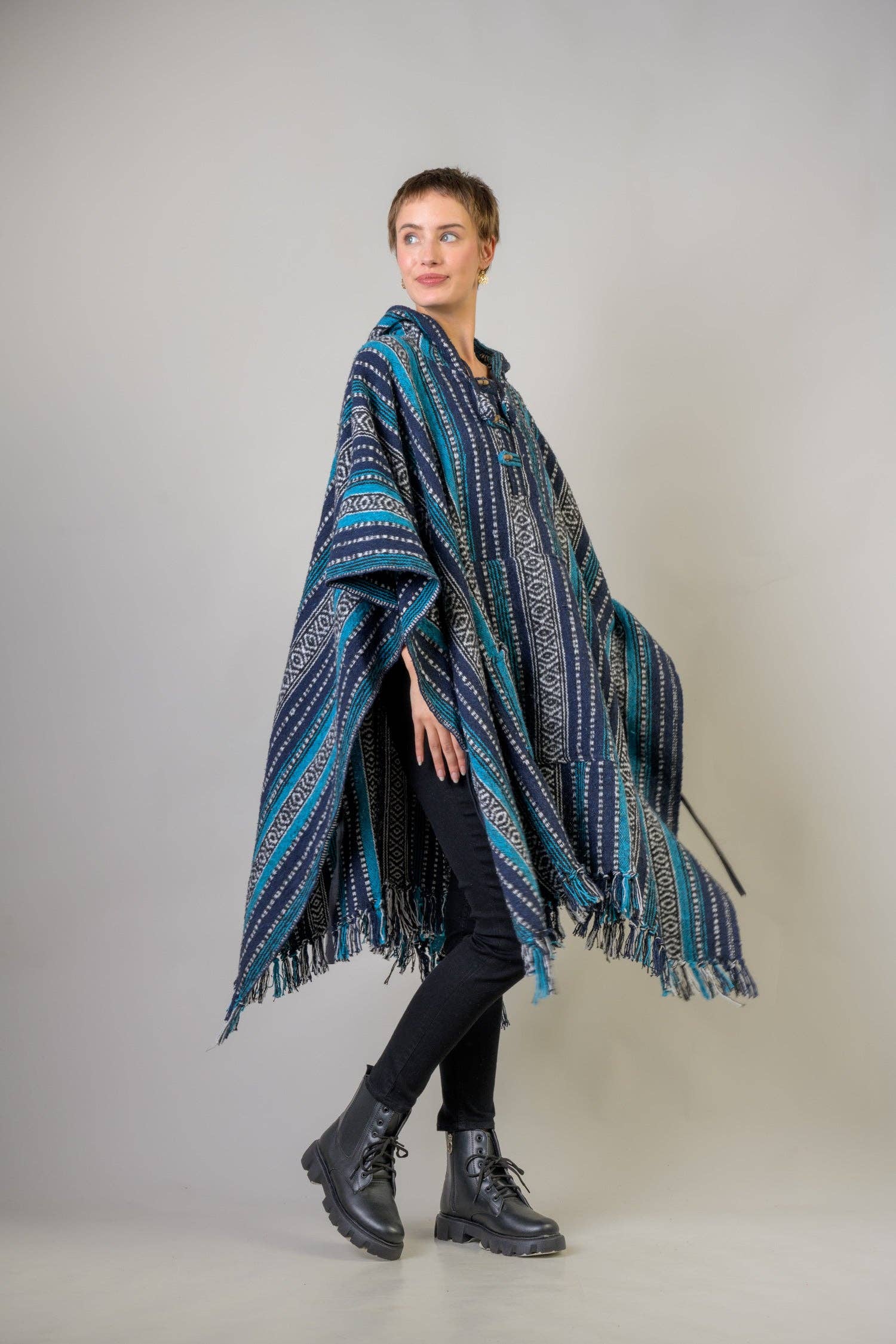 Rhea - Vente Poncho – femme - Poncho en coton à motif Rhea7