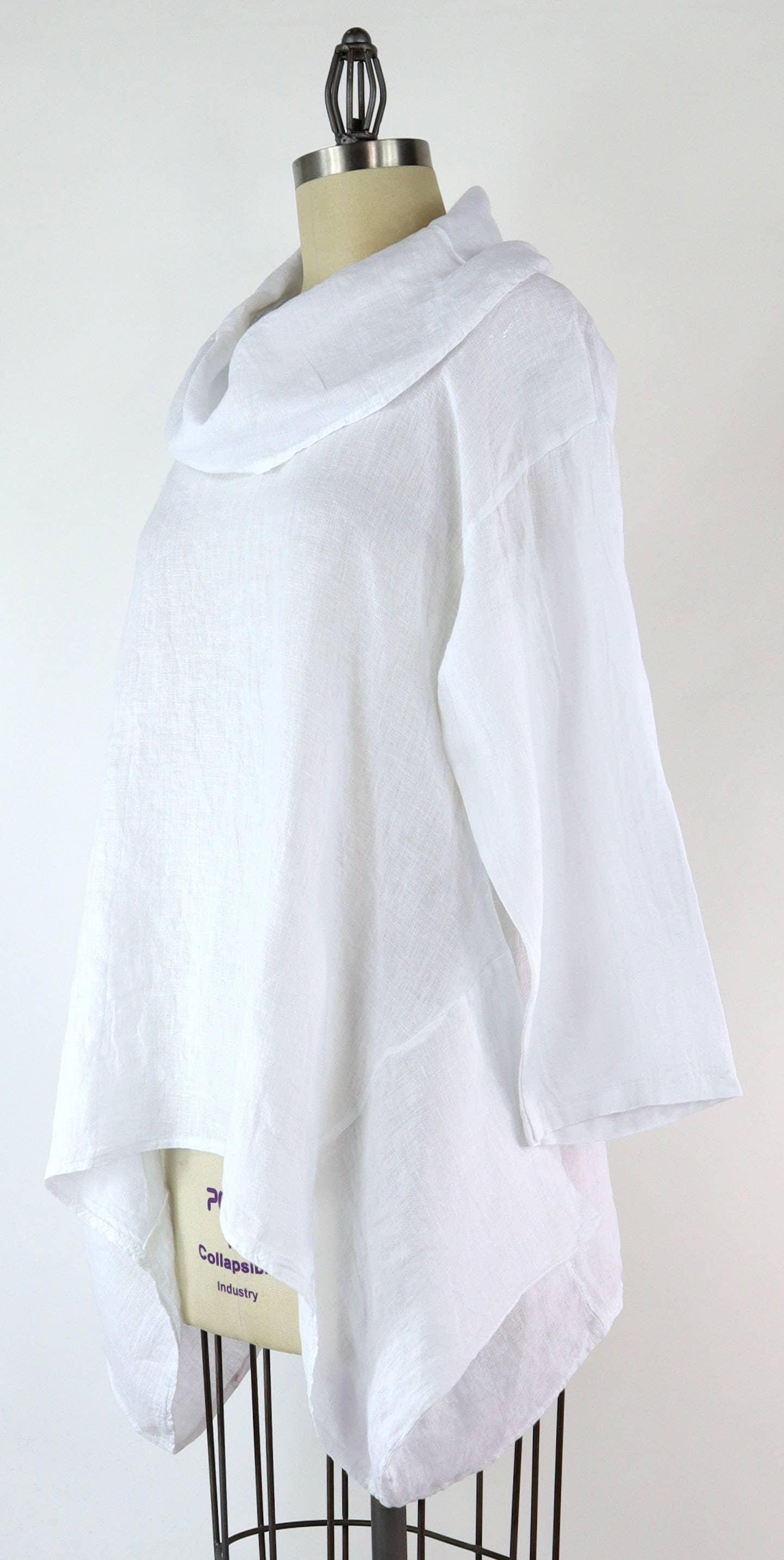 LINEN AND GAUZE - Wholesale Tunic - Women's - Cowl neck Linen Tunic, Oversized Cowl neck tunic, Linen Top9