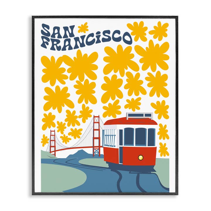 San Francisco Spårvagn - Inramad Väggkonst för wholesale av Stupell Industries
