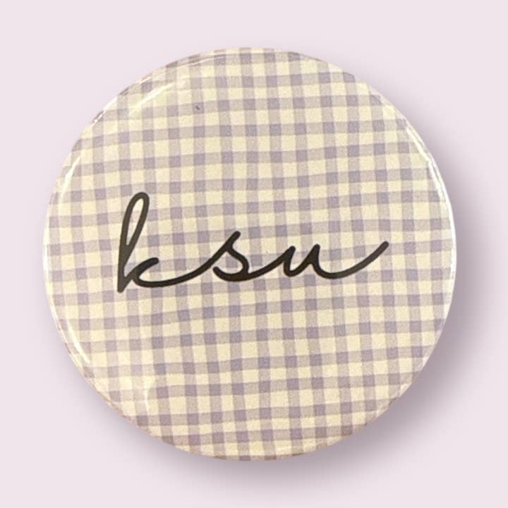3 inch purple KSU button - ksu, emaw for wholesale by Fuse Candle Bar