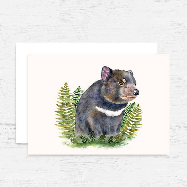 Tasmania Devil Greeting Card for wholesale by Breezy Bird Studio