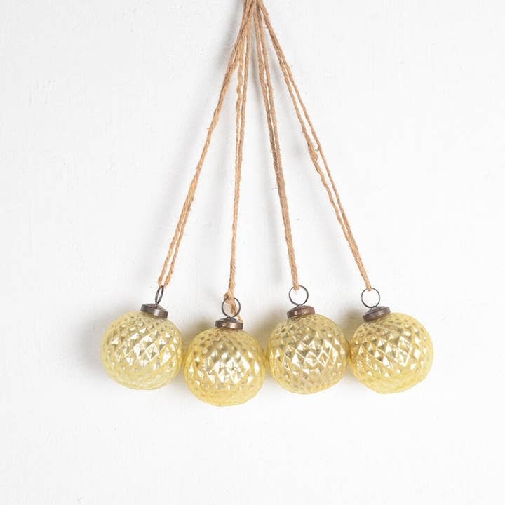 Handmade Glass Christmas Bobbles (Set of 4) for wholesale by IndieRoots