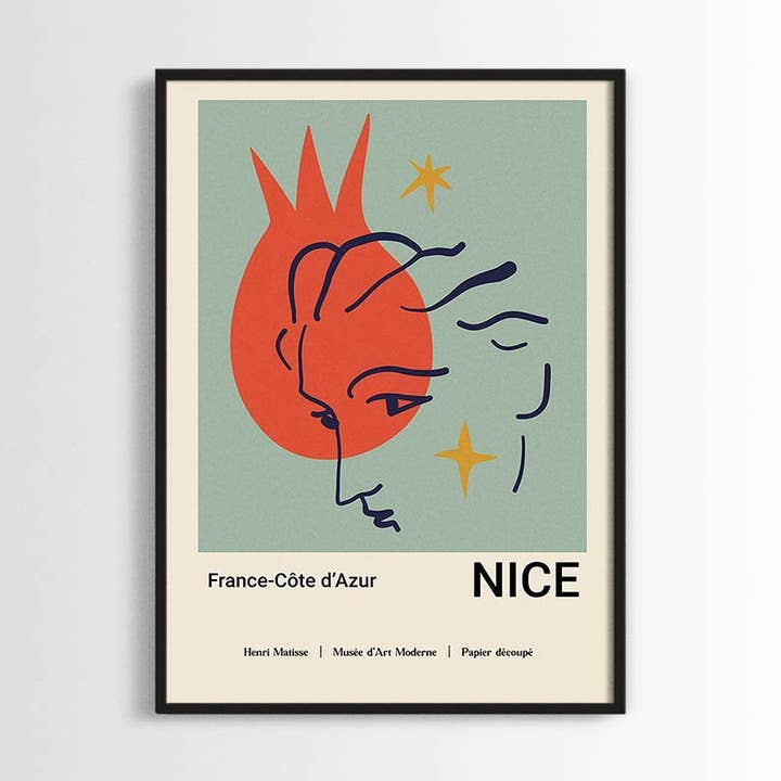 Matisse cote d’Azur - French Exhibition poster (Green) for wholesale by Rock Paper Scissors Wall Art