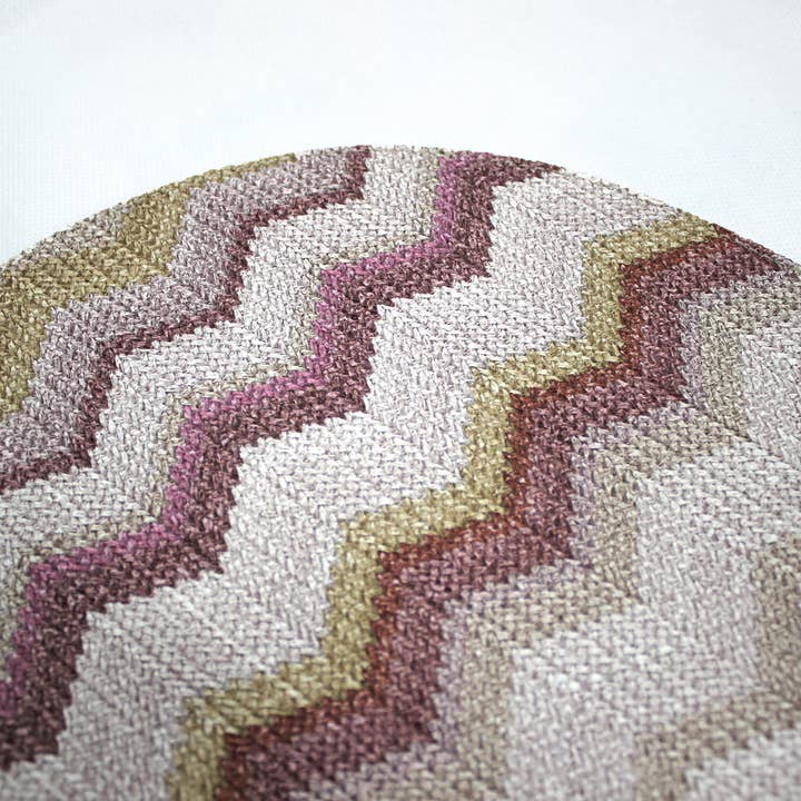 Signature Home Collection GmbH - Wholesale Placemat - Set of 6 oval synthetic leather zigzag grey blue pink placemat4