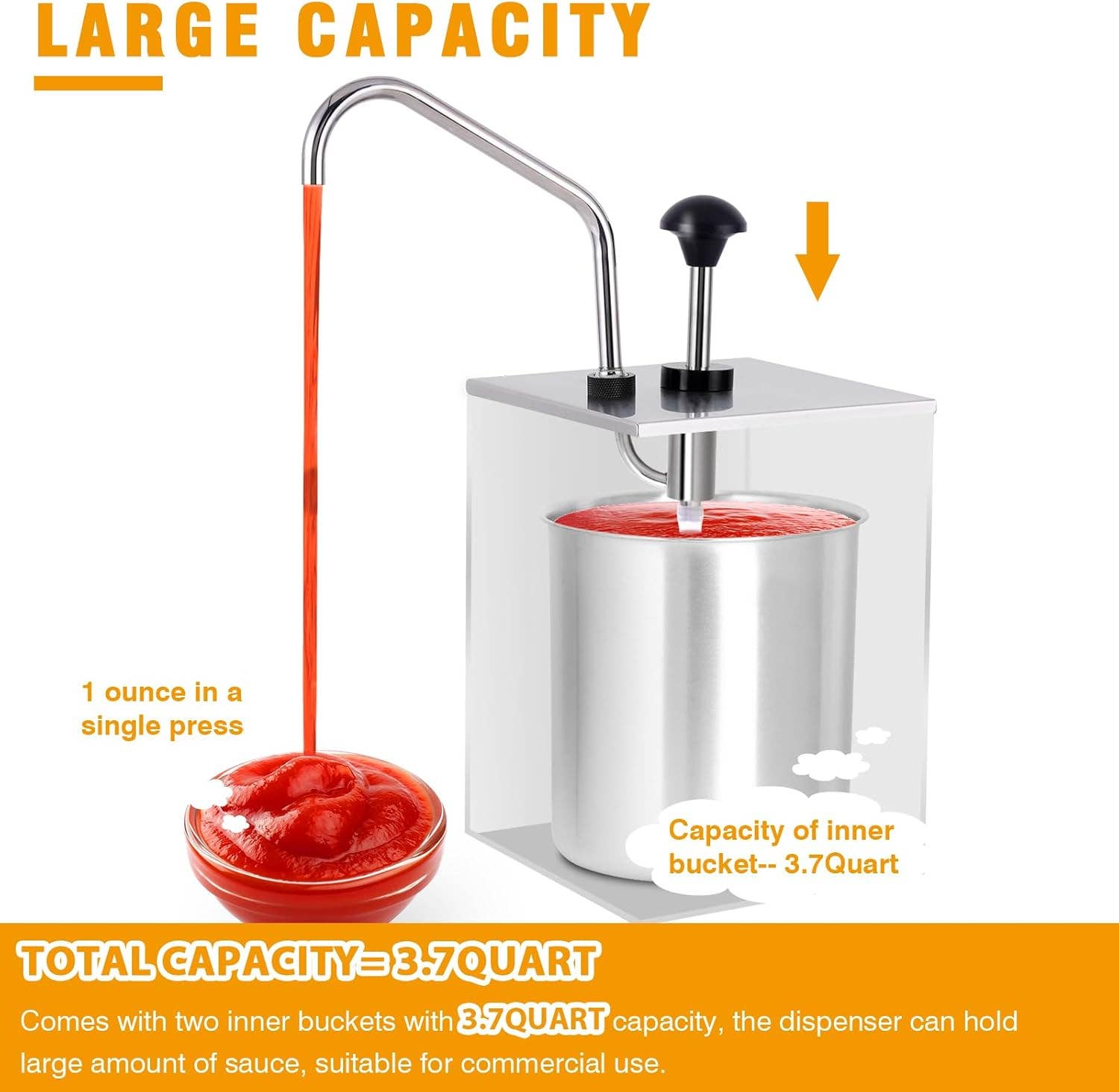 VIGOR - Wholesale Kitchen Tool/Gadget - Stainless Steel Ketchup Dispenser Utensils for Convenient Sauce Serving4