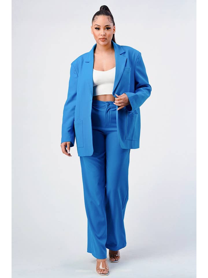 Athina Collection - Wholesale Top & Pant Set (NOT Loungewear) - Women's - Relaxed Oversized Classic Blazer Set7