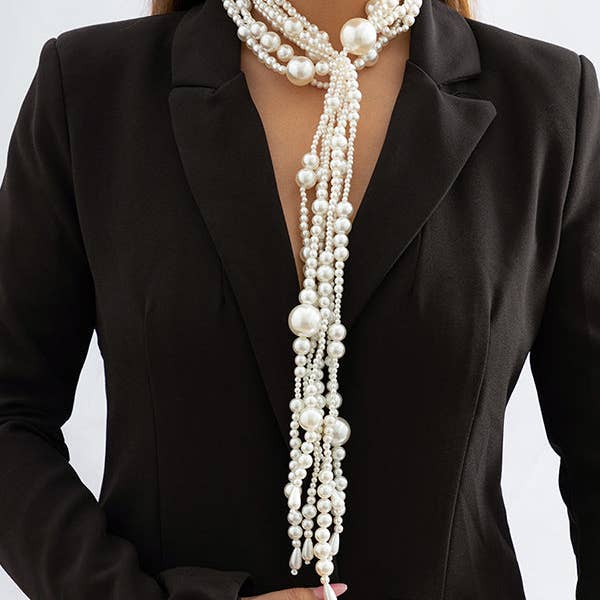 Beaded Solid Color Tasseled Dainty Necklace Necklaces Accessories for wholesale by UZ Wholesale Store