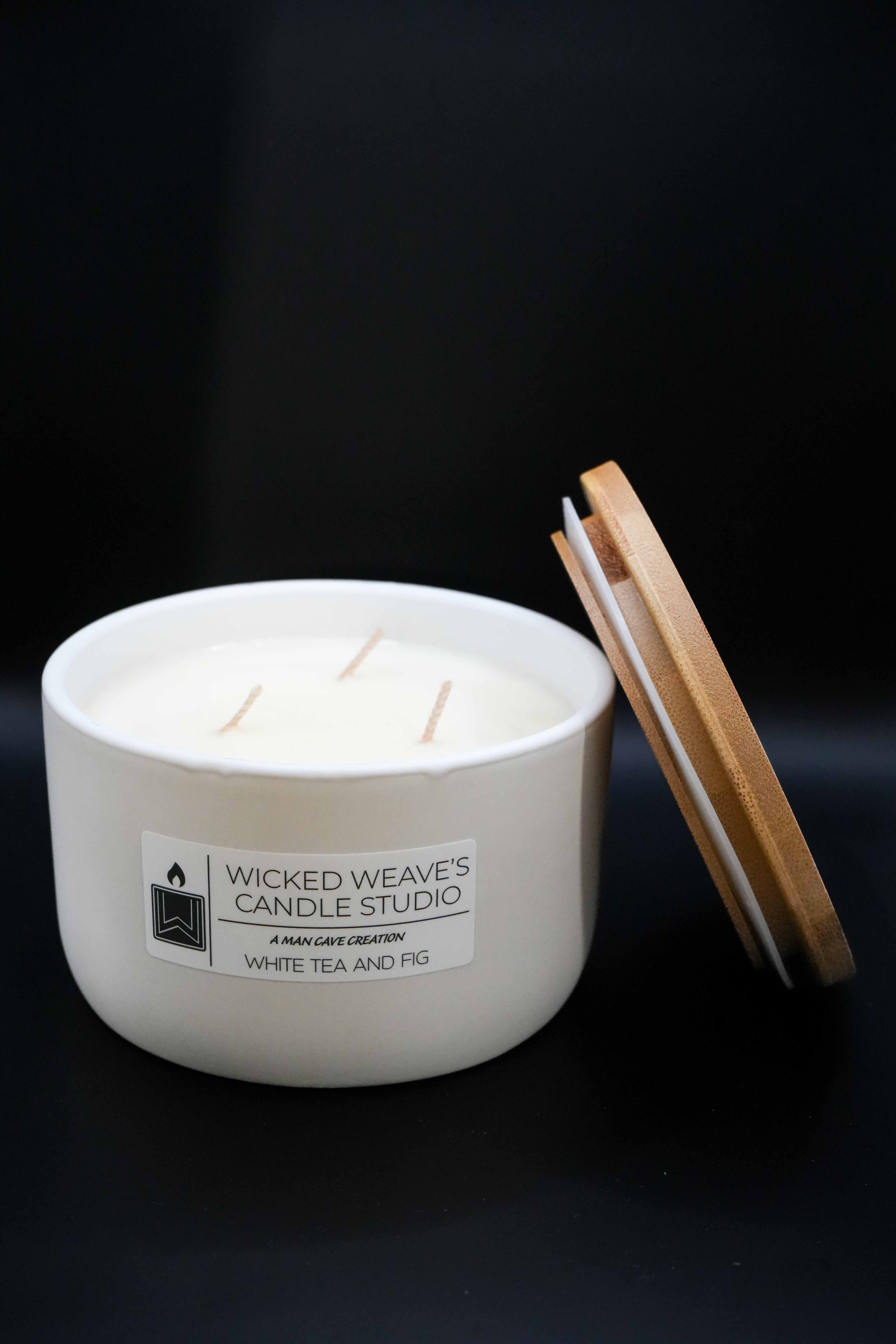 Wicked Weave’s Candle Studio - Wholesale Pot/gevulde kaars - Sojawaskaars met witte thee en vijgen (6 maten)4