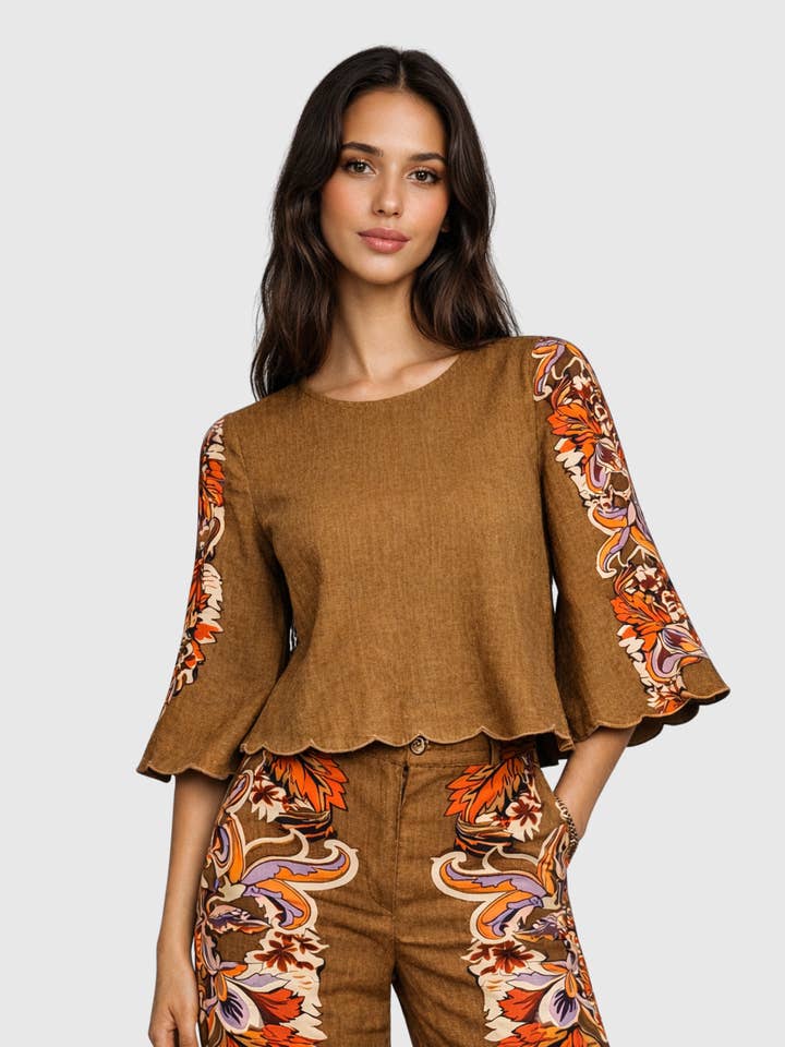 SEBY BLOUSE pachama olive for wholesale by An'ge