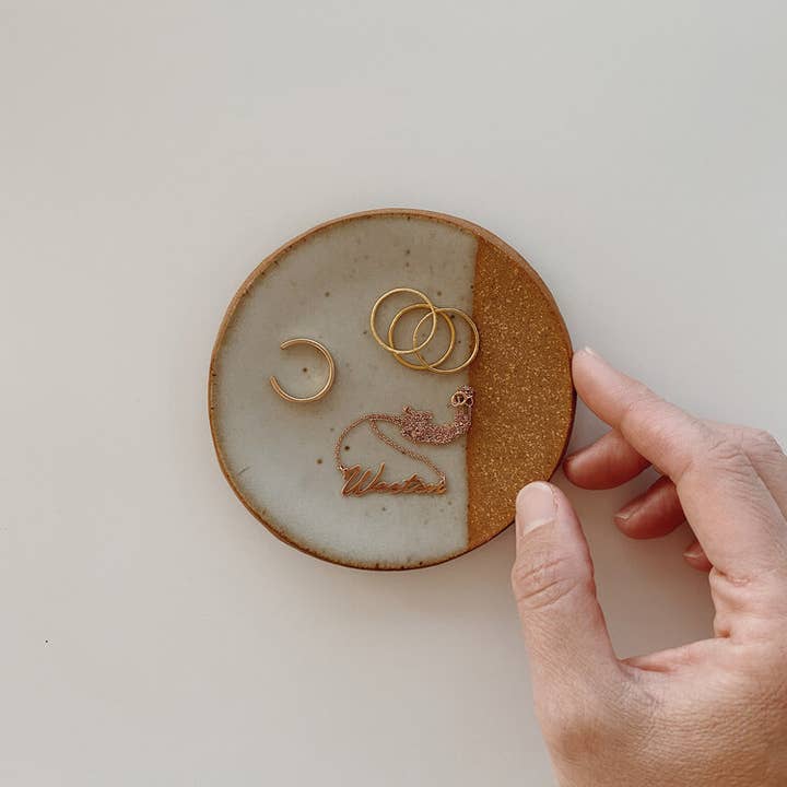 Handmade Ceramic Trinket Dish: Speckled Jewelry Holder for wholesale by Sun to Sea