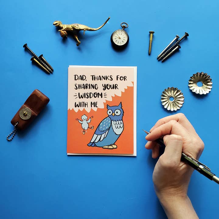 Dad - Owl Father's Day Card - Recycled Eco-Friendly for wholesale by Shawna Smyth Studio