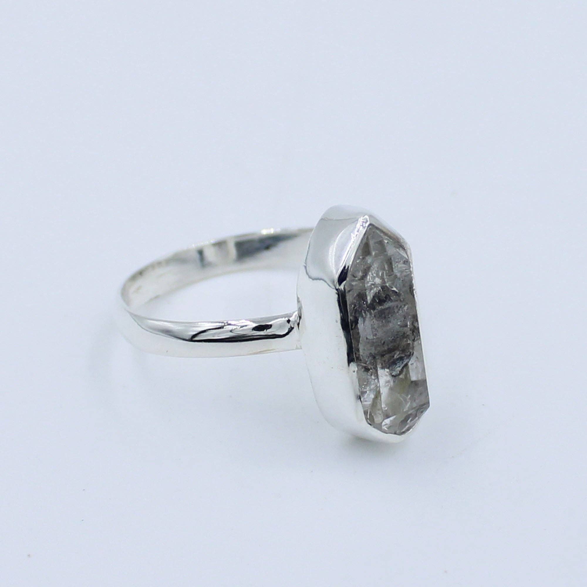Silvex Jewelry - Wholesale Single Stone/Solitaire Ring - Herkimer Diamond 925 Sterling Silver Ring
