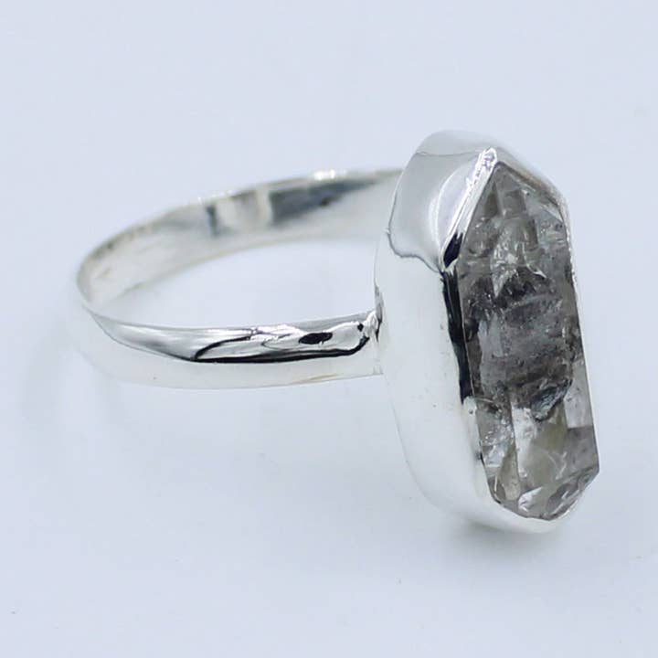 Herkimer Diamond 925 Sterling Silver Ring for wholesale by Silvex Jewelry