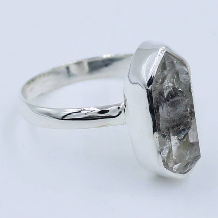 Herkimer Diamond 925 Sterling Silver Ring for wholesale by Silvex Jewelry