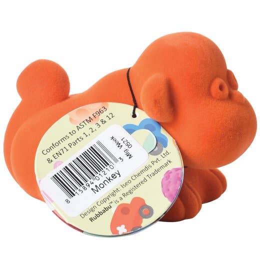 US Toy Company - Wholesale Squishy Toy - Kids & Baby - Rubbabu Animal Buddy Monkey Orange Color