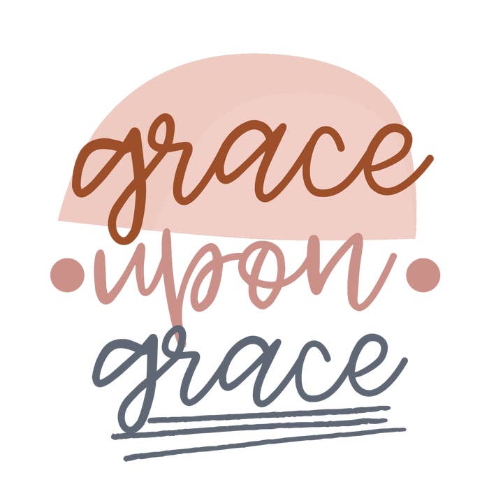 50 Pack - Grace Upon Grace Clear, Vinyl klistermärke, 3x3 in. för wholesale av Savannah and James Co