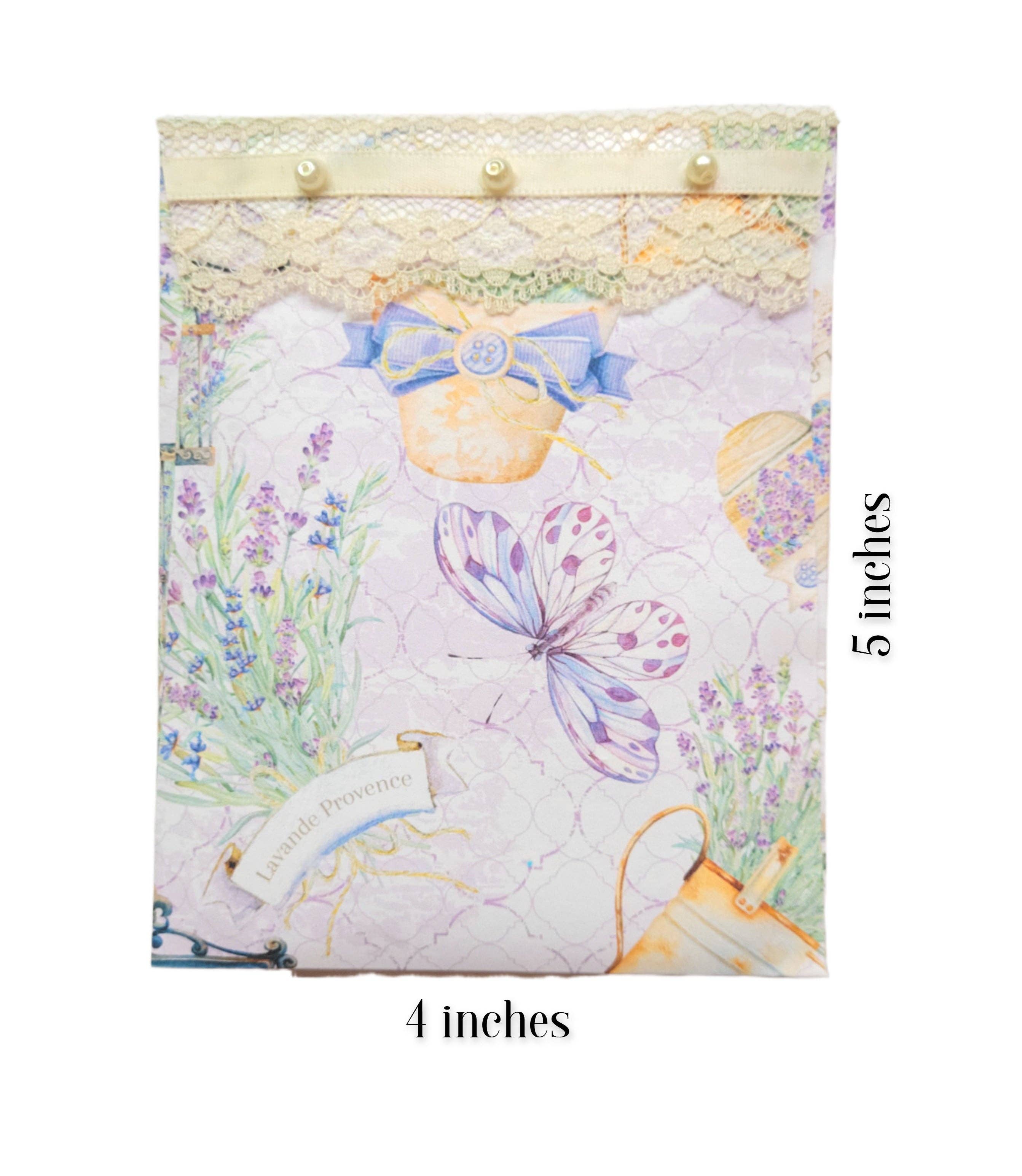 Chic Brico - Wholesale Sachet - Pearls & Lace Lavender Scented Drawer, Closet & Car Sachets, Large Size 4" x 5", 3-Pack5