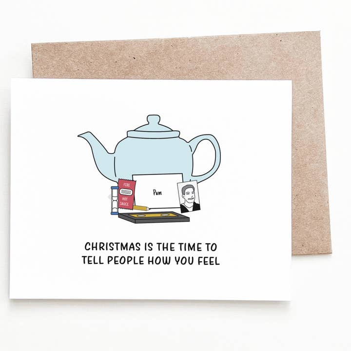The Office Teapot Christmas Card for wholesale by Nine Two Design