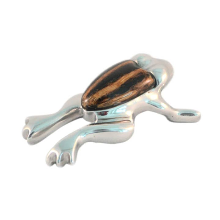 Figura de rana hecha a mano en aluminio reciclado para venta al por mayor de Handcrafted Gift