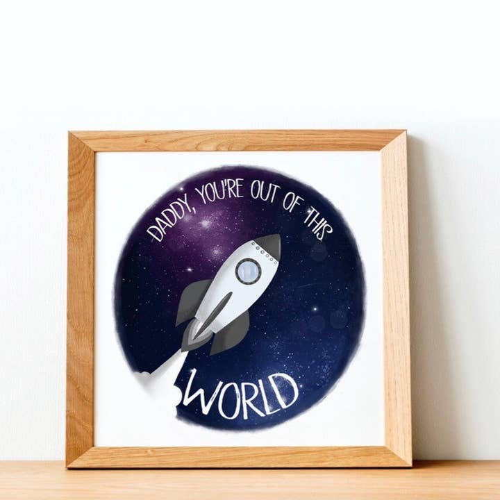 Out Of This World Print-Out Of Space Print-Nursery Artwork for wholesale by Svhillustration