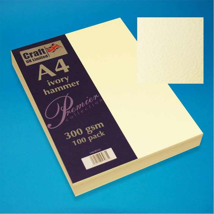 Line W122. A4 Ivory Hammered Card. 100pk for wholesale by Craft UK