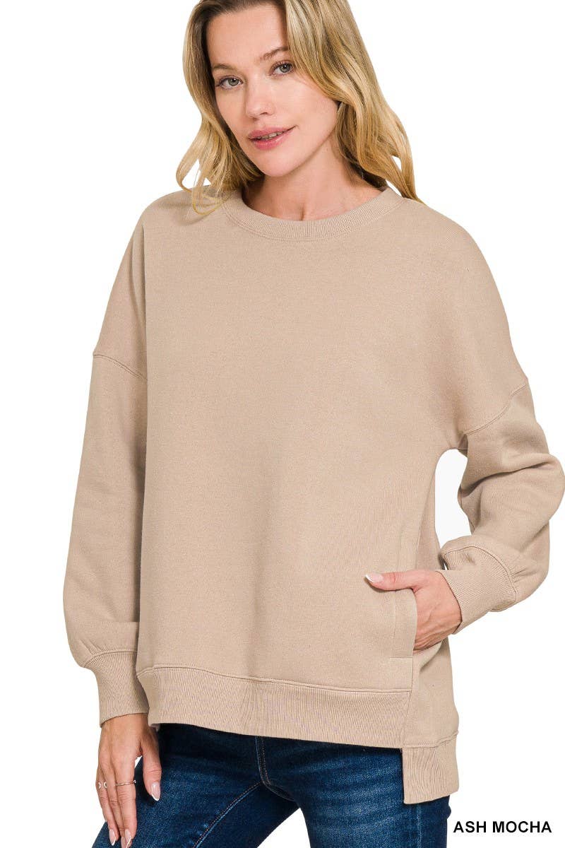 Vanilla Monkey - Wholesale Sweatshirt - Women's - Fleece Hi-low Boyfriend Sweatshirts With Pocket4