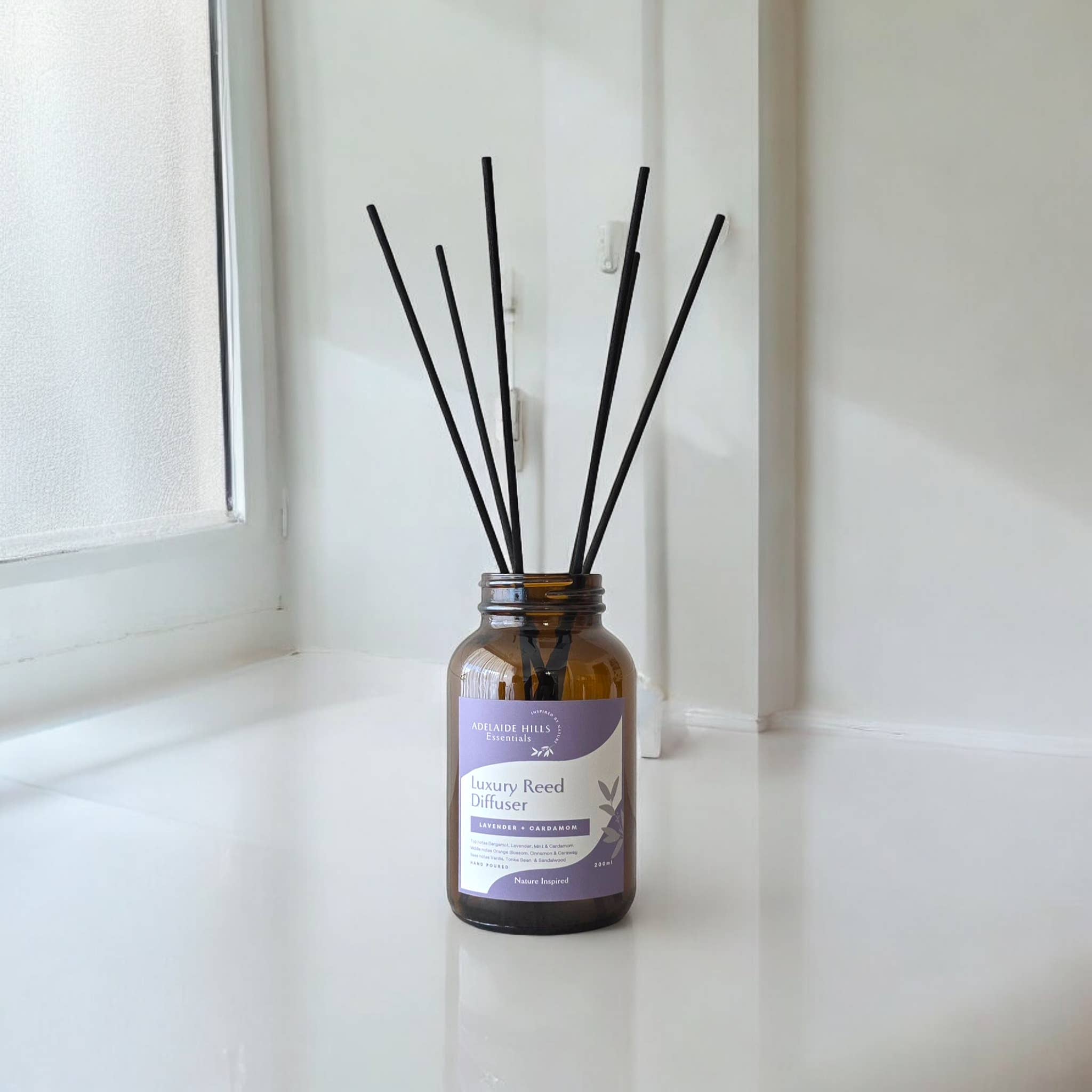 Adelaide Hills Essentials - Wholesale Reed diffuser - Luxury Reed Diffuser - Lavender & Cardamom1