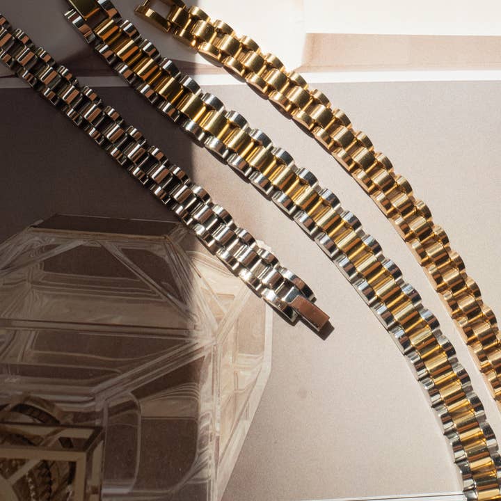 Luv AJ - Wholesale Link & Chain Bracelet - Two-toned Timepiece Bracelet12